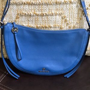 Michael Kors crossbody blue leather handbag
